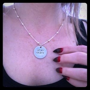 Stay Nasty rustic medallion necklace